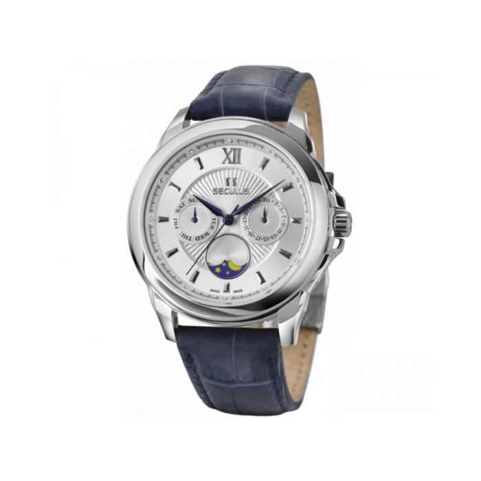 Наручные часы Seculus 1004G.4.706 white, ss, blue leather Фото