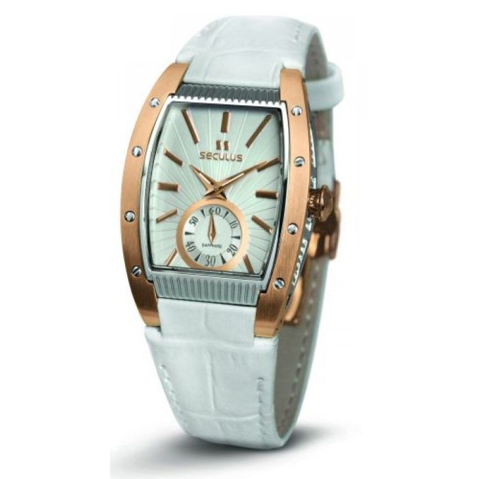 Наручные часы Seculus 1667.2.1069 white, pvd-r, white leather Фото