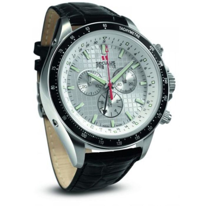 Наручные часы Seculus 9531.2.504 white, ss, black leather Фото