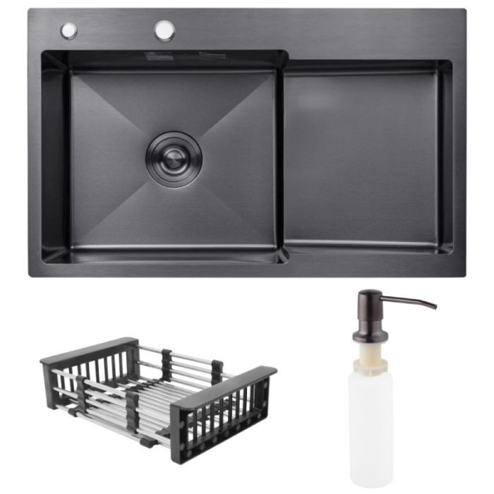 Мойка кухонная Kroner Schwarze-7848LHM Фото