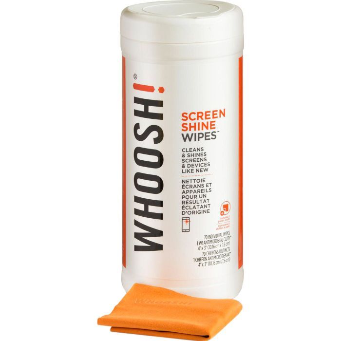 Салфетки Whoosh! Screen Shine 70 WIPES + 1microfiber 14х14cm Фото