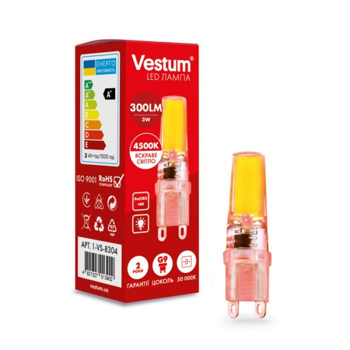 Лампочка Vestum LED COB G9 3W 4500K 220V Фото