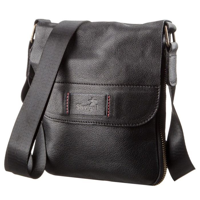 Сумка Shvigel Мужская кожаная Черная Фото