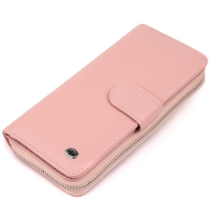 Кошелек ST Leather Из кожи женский Розовый Фото