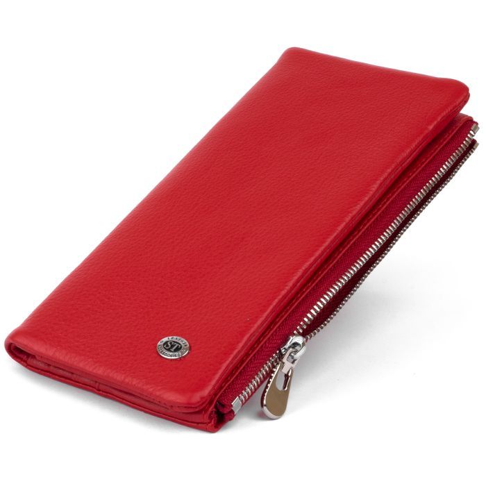 Кошелек ST Leather На кнопке Красный Фото