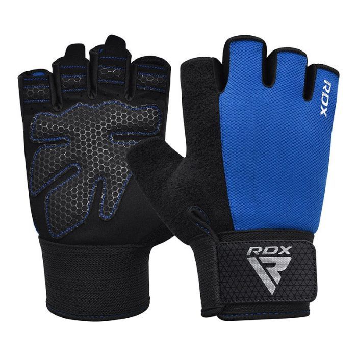 Перчатки для фитнеса RDX W1 Half Blue S Фото