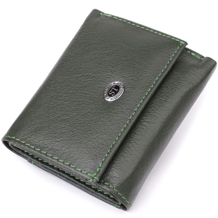Кошелек ST Leather Из натуральной кожи Зеленый Фото