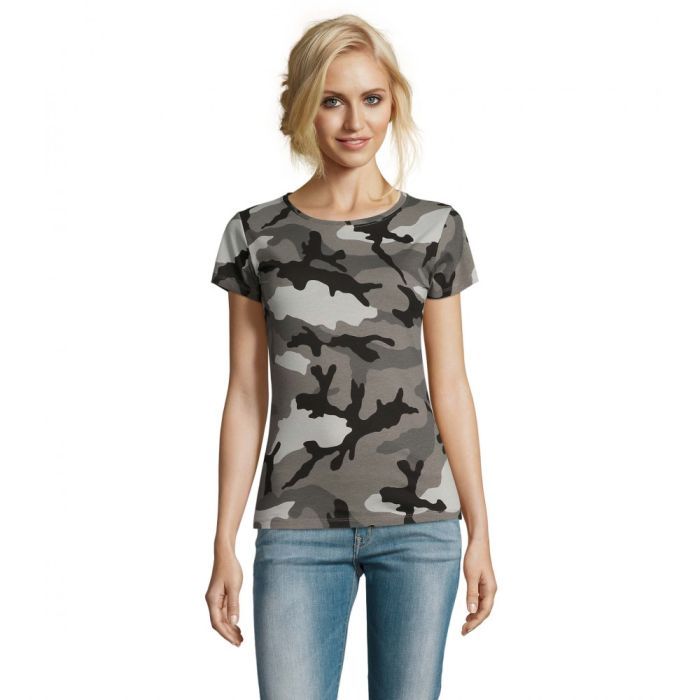 Футболка Sol's Camo women сірий камо L Фото