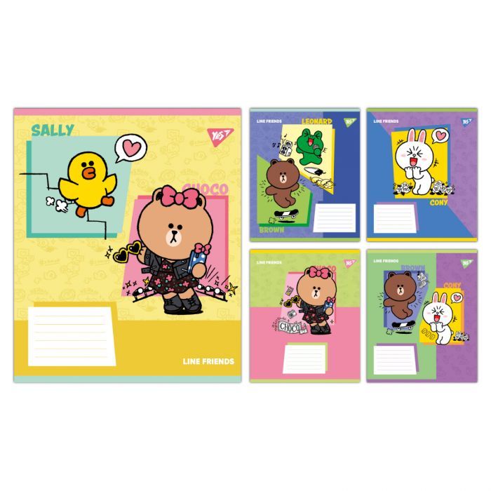 Тетрадь Yes Line Friends Funny А5 18 аркушів клітинка Фото