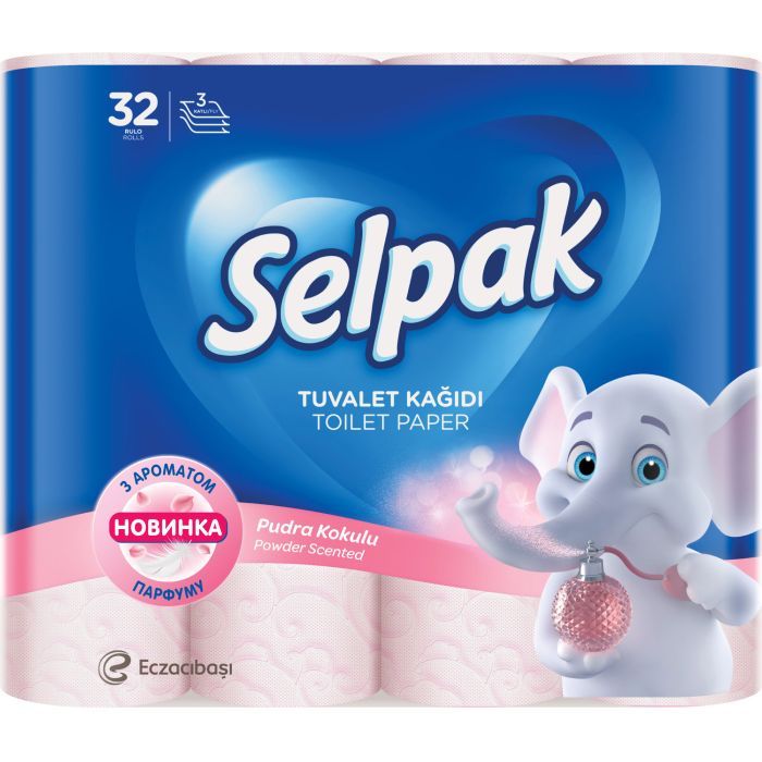 Туалетная бумага Selpak Perfumed Пудра 3 слоя 32 рулона Фото