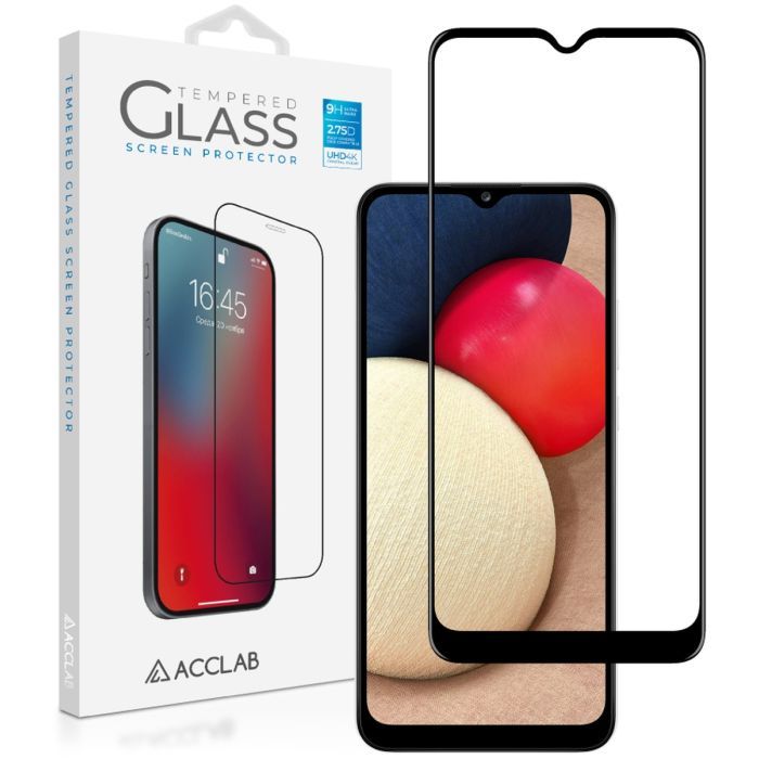 Стекло защитное ACCLAB Full Glue Samsung A02s Black Фото