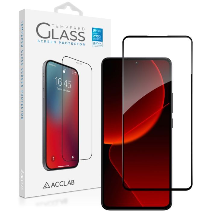 Стекло защитное ACCLAB Full Glue Xiaomi 13T Pro Black Фото