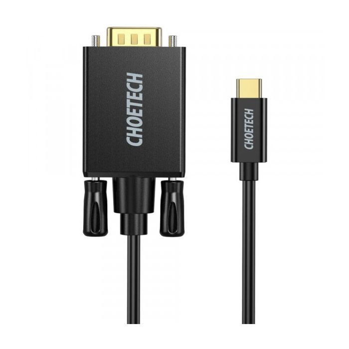 Кабель мультимедийный Choetech USB-C to VGA M 1.8m black Фото