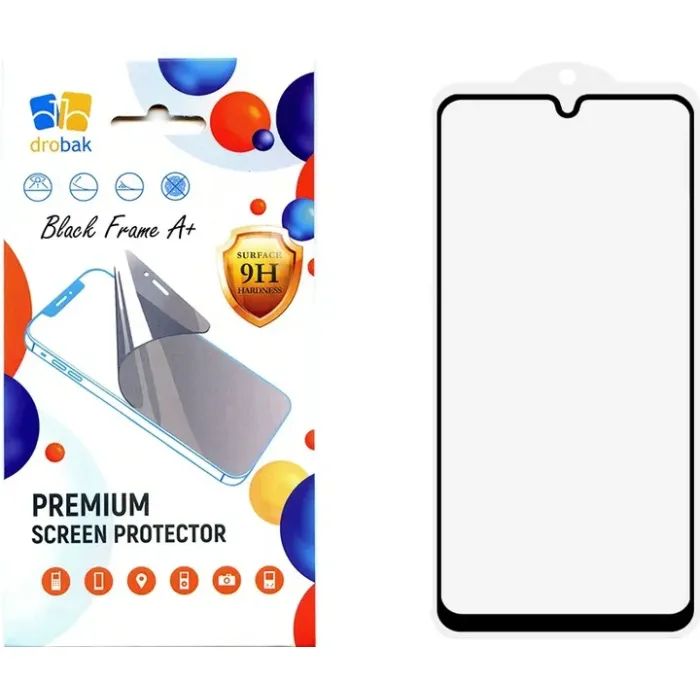 Стекло защитное Drobak Xiaomi Redmi 14C Black Frame A+ Фото