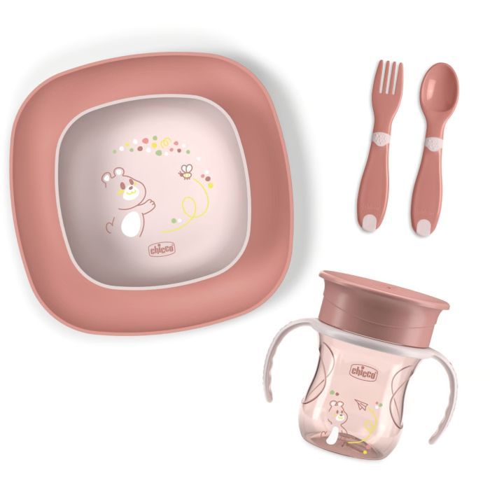 Набор детской посуды Chicco Set Pappa 12 м+ Рожевий Фото