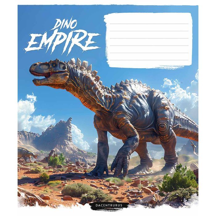 Тетрадь Школярик Dino empire 12 аркушів клітинка Фото