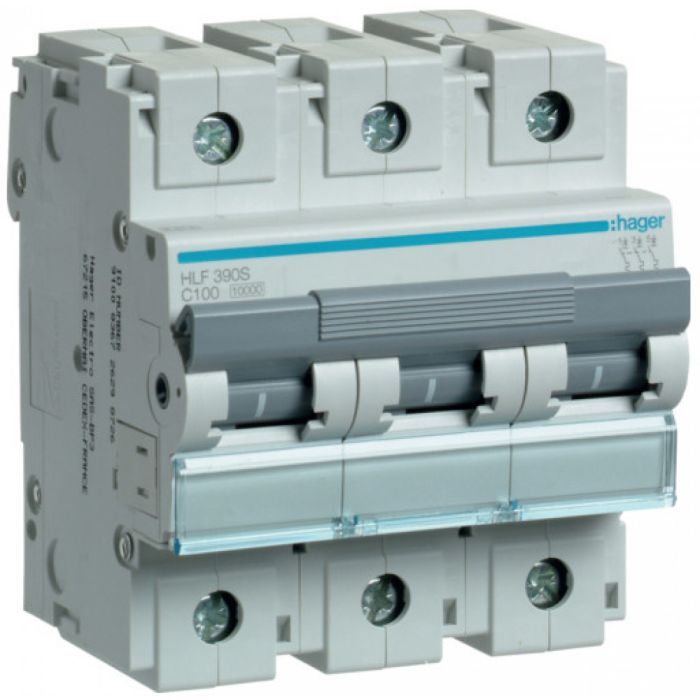 Автоматический выключатель Hager 3-п. C 100А (10kA) (B) Фото