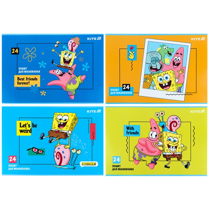 Альбом для рисования Kite SpongeBob SquarePants, 24 аркуша Фото