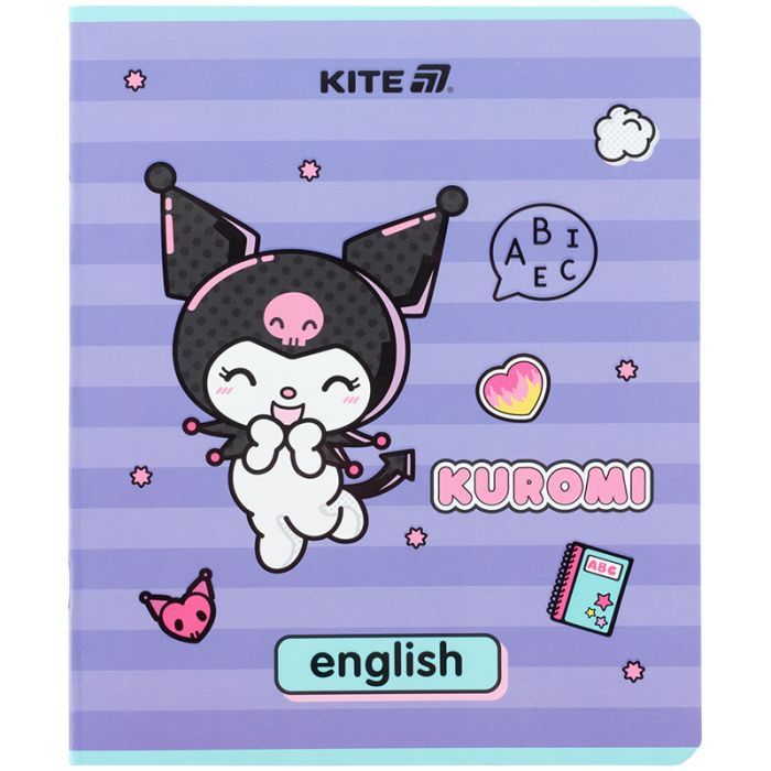 Тетрадь Kite предметний Kuromi 48 аркуші, лінія, английська мов Фото