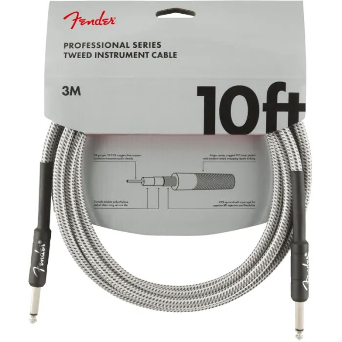 Инструментальный кабель Fender Cable Professional Series 10' White Tweed Фото