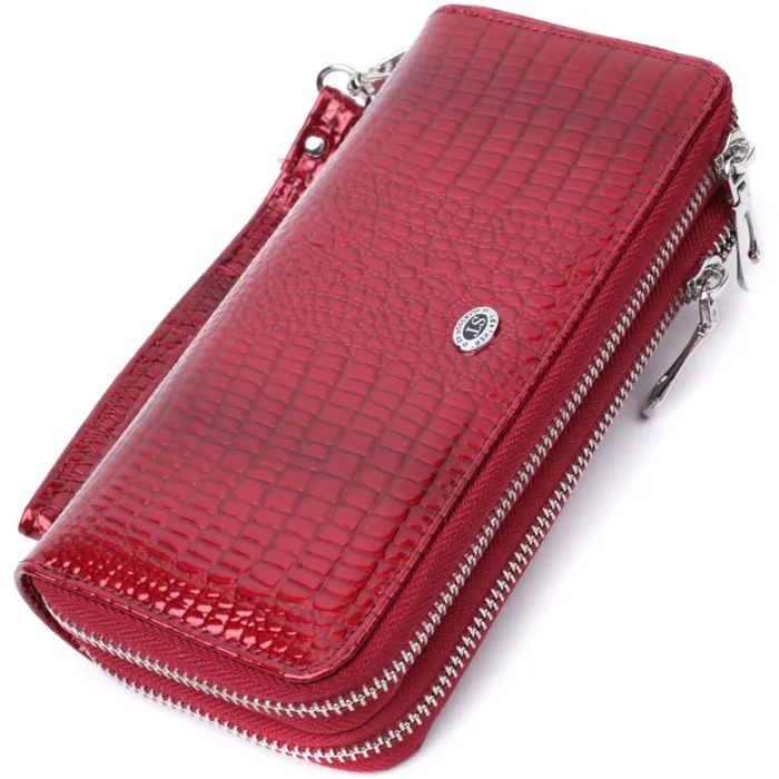Кошелек ST Leather Из лакированной натуральной кожи Красный Фото