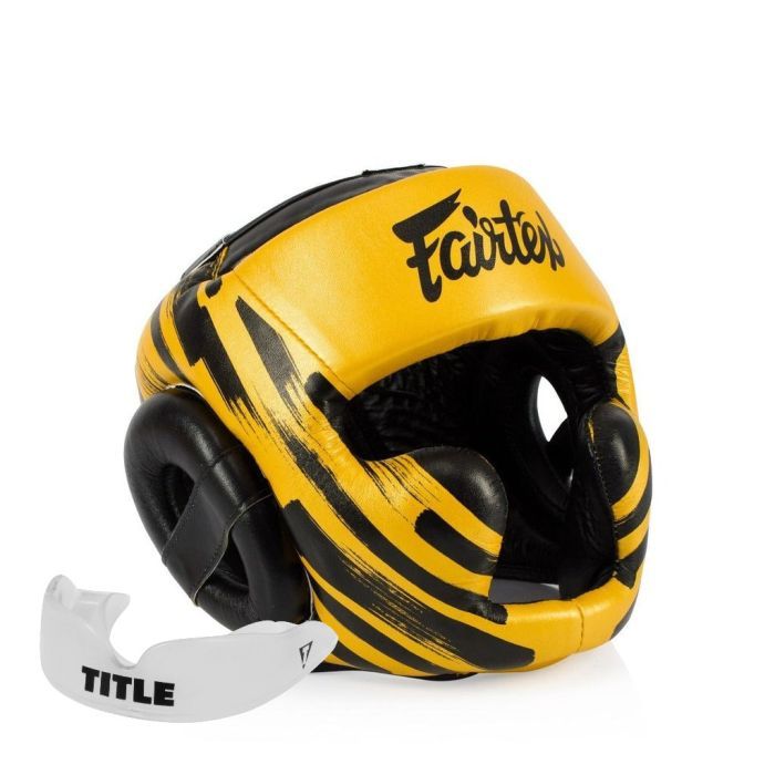 Боксерский шлем Fairtex HG16 Gold L Фото