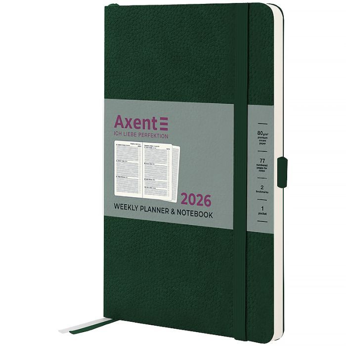 Еженедельник Axent датированный 2026 Partner Soft Skin 125х195, темно Фото
