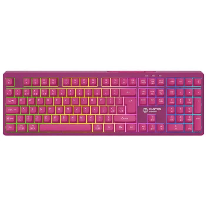 Клавиатура Canyon Fortnax Bluetooth/Wireless/ USB UA Pink Фото