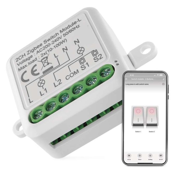 Модуль управления умным домом EMOS H5104 ZigBee 3.0 2-Channel Фото