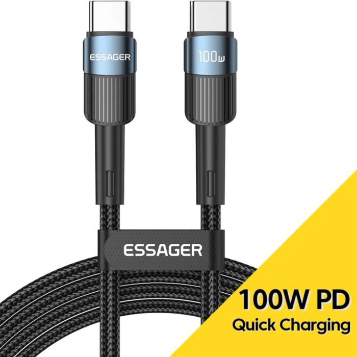 Дата кабель Essager USB-C to USB-C 2.0m 100W blue Фото