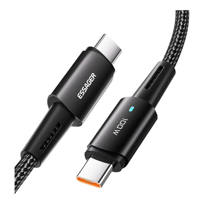 Дата кабель Essager USB-C to USB-C 1.0m 100W black Фото