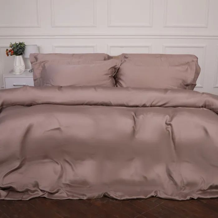 Постельное белье MirSon Tencel №08 Beige 200x220 Евро Фото