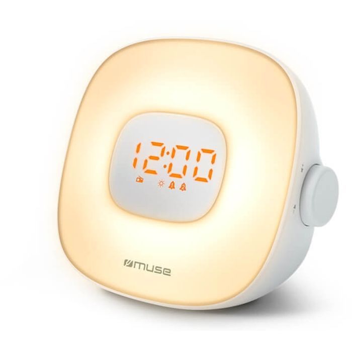 Настольные часы Muse Радіо-годинник з USB білий Фото