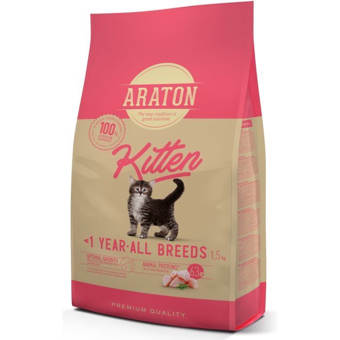 Сухой корм для кошек ARATON Kitten 1.5 кг Фото