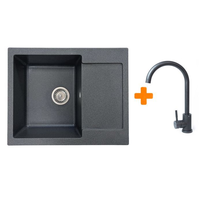Мойка кухонная Adamant Minimal графіт + змішувач Фото