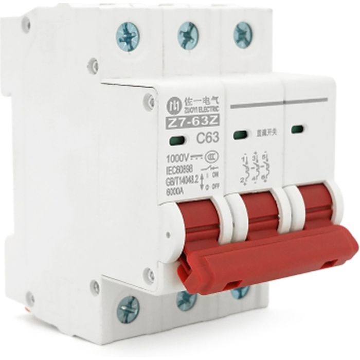 Автоматический выключатель ZUOYI Z7-63Z 3P C63 DC750V Фото