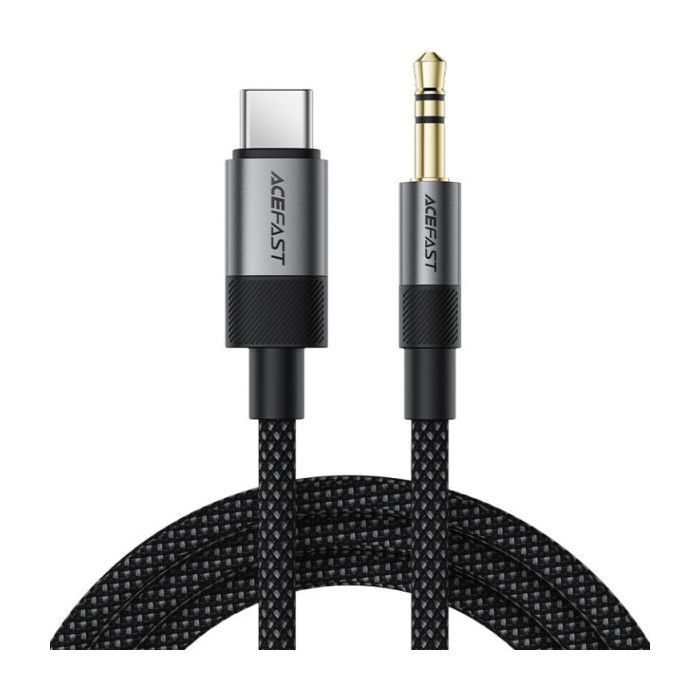 Кабель мультимедийный Acefast USB-C to 3.5mm M 0.15m black Фото