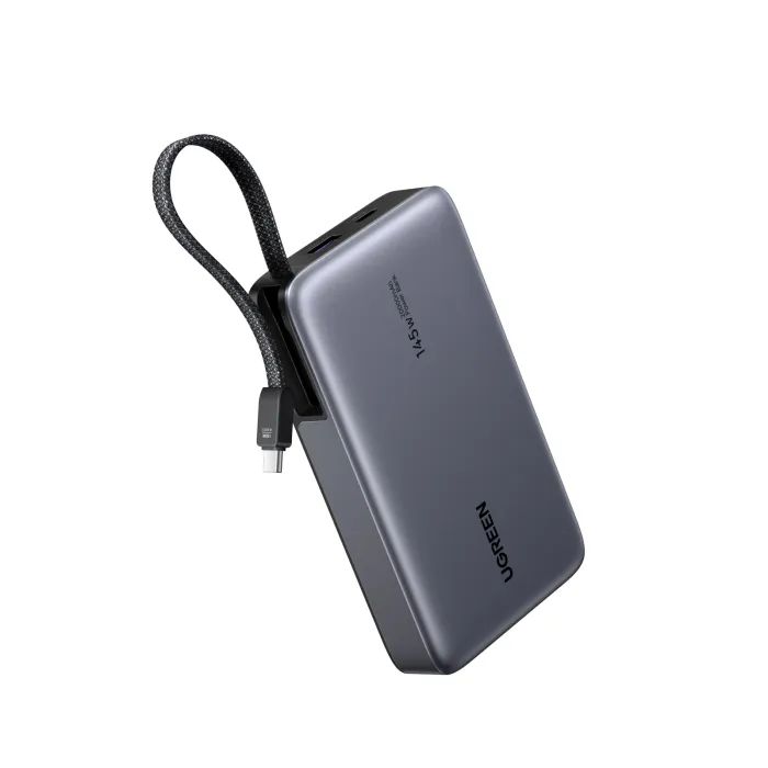 Батарея универсальная Ugreen 20000mAh 145W with Built-in Cable Фото
