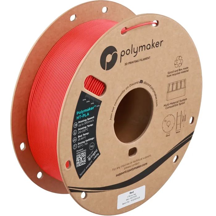 Пластик для 3D-принтера Polymaker HT-PLA 1,75mm 1kg RED Фото
