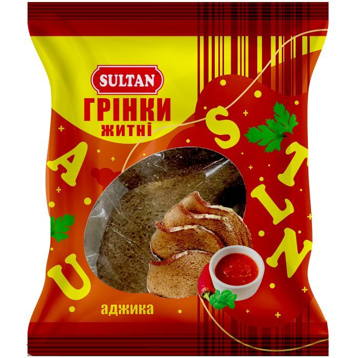 Сухарики Sultan житні "аджика" 80 г Фото